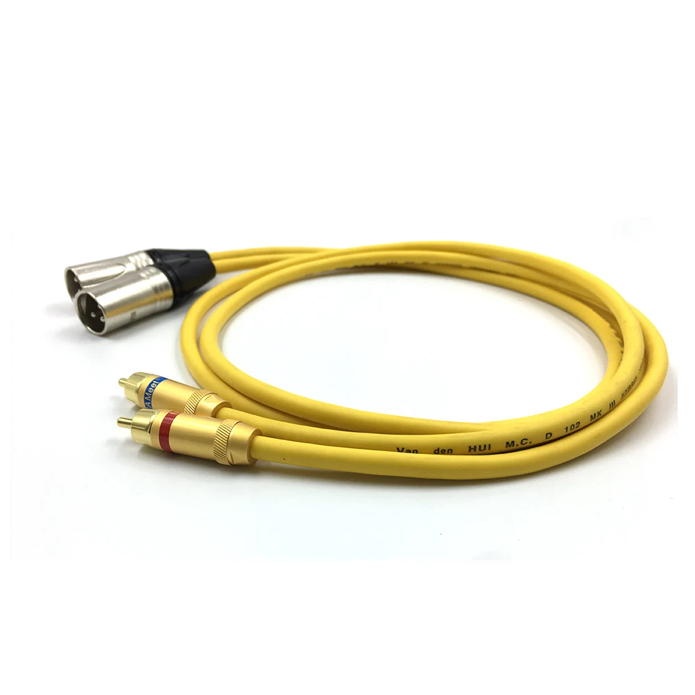 Hifi аудио кабель XLR папа к RCA мужской качественные кабели 2XLR 2RCA двойной двойному