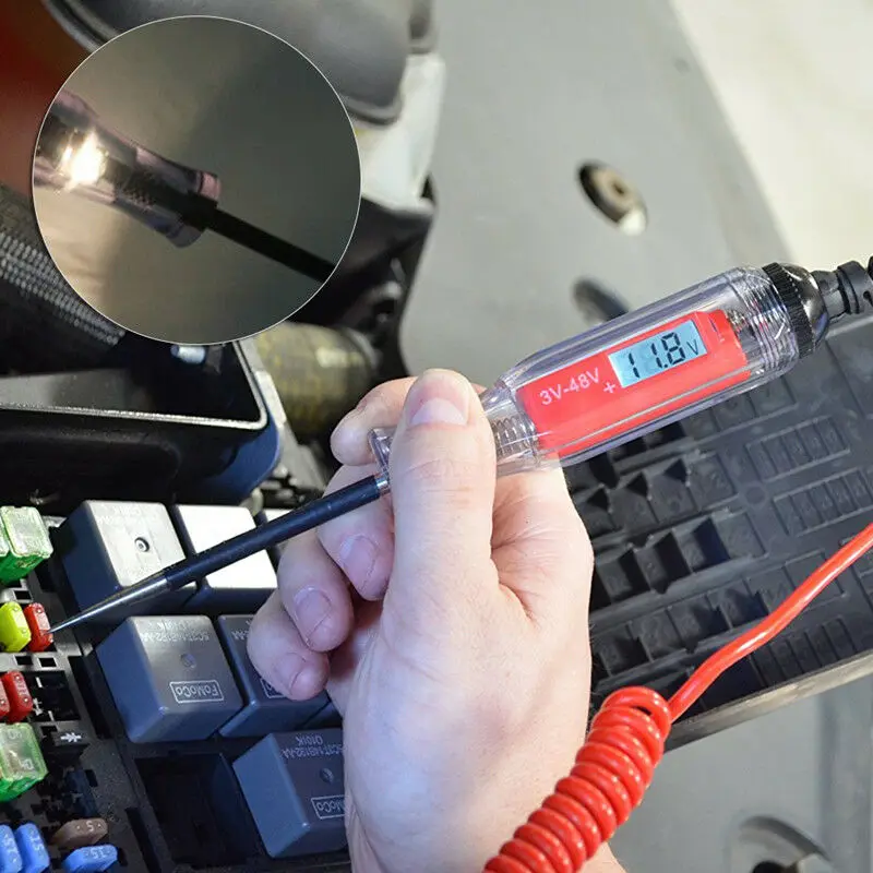 

Automotive Digital Circuit Tester LCD Voltage Meter Voltmeter DC 5-48V