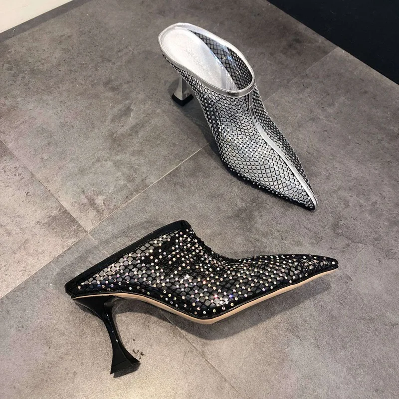 2019 Летняя обувь в американском стиле женские шлепанцы без задника босоножки на