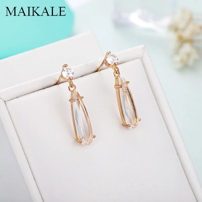 Женские классические серьги подвески MAIKALE висячие с золотистым/серебристым