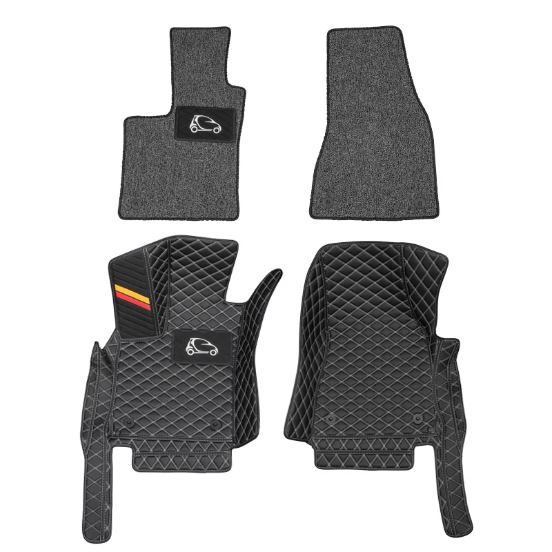 Car Floor Mat Leather Interior Protection Cushion Non-slip Carpet Styling Accessories For Mercedes Smart 453 fortwo forfour | Автомобили и