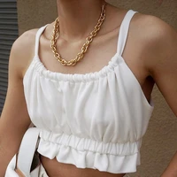 2021 summer sling design sense lace slimming cropped vest women european and american sexy white corset top tank top women