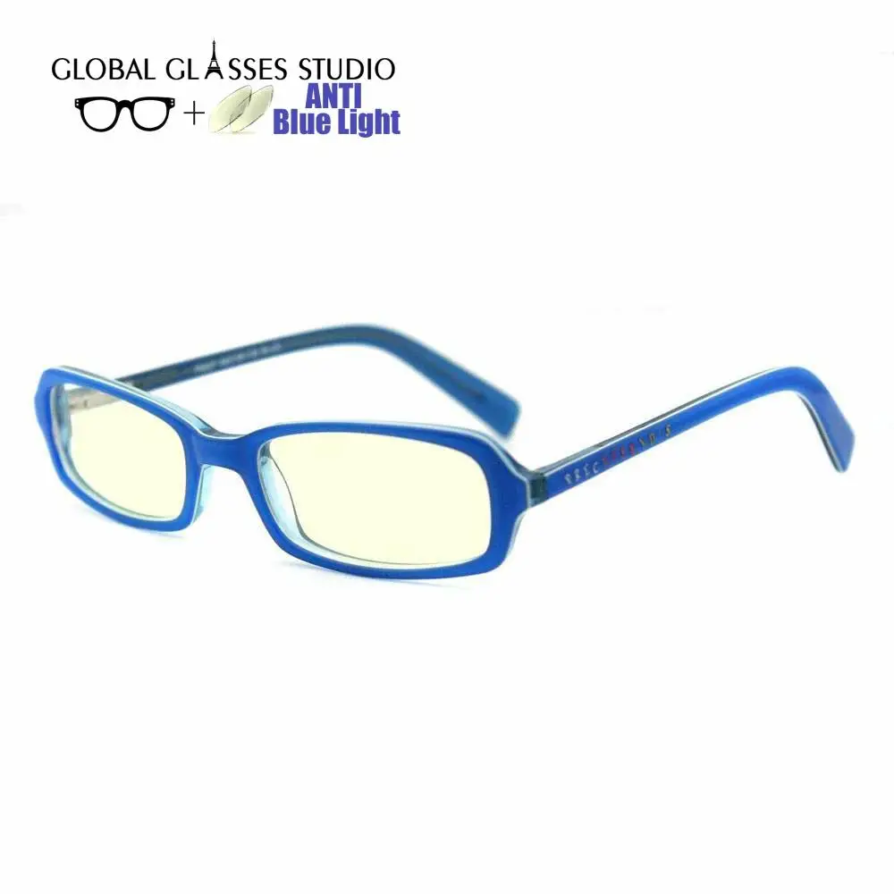 

Anti Blue Light Blocking Glasses acetate optical glasses blue full rim Men Computer Glasses P9027