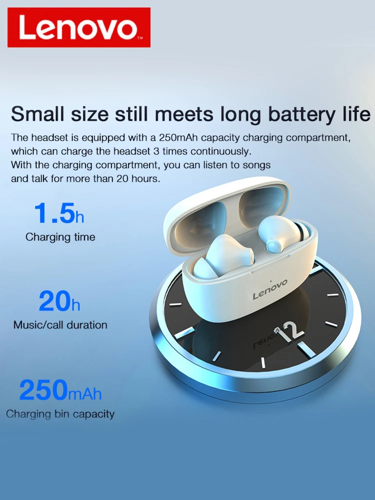 Беспроводные Bluetooth наушники Lenovo HT05 TWS спортивные стереогарнитура с микрофоном и