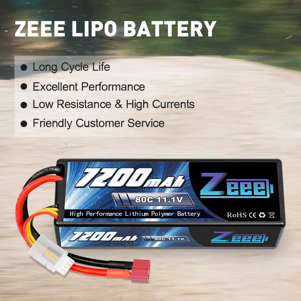Zeee 11 1 V 7200mAh 80C Lipo батарея 3S Твердый корпус с разъемом Deans для радиоуправляемого