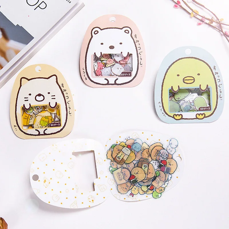 2500 шт/50 пакетов Kawaii Наклейки Скрапбукинг мультфильм Животные японские наклейки