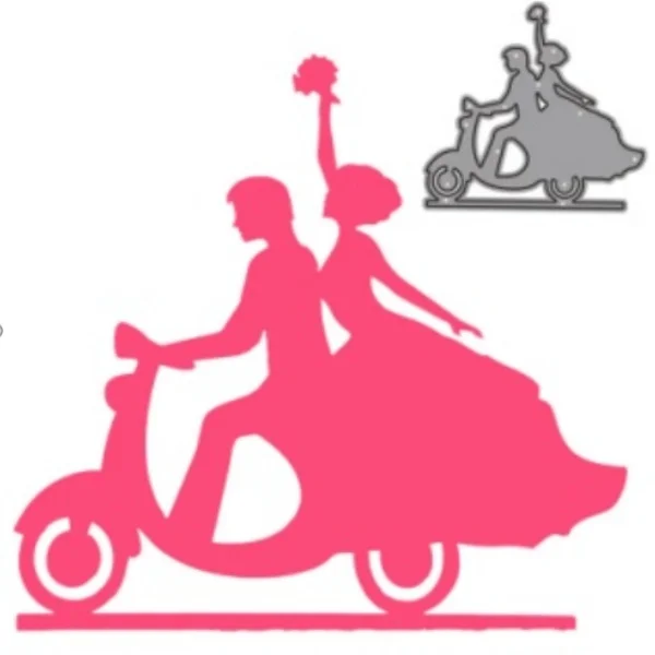 Свадебные трафареты lngbill для высечки свадебных пар с мотоциклом, трафареты для высечки для скрапбукинга, альбома, бумажных открыток, тиснения