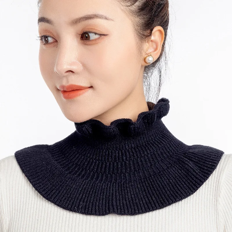 

Linbaiway Women Turtleneck Fake Collar Bib Female Shirt Sweater Decorative Protect Cervical Spine Elastic Knitted False Collar