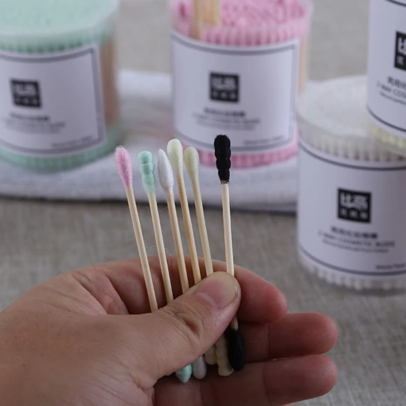 200 шт./кор. макияж ватный тампон с двойной головкой цвет одноразовая ватная | Дом и