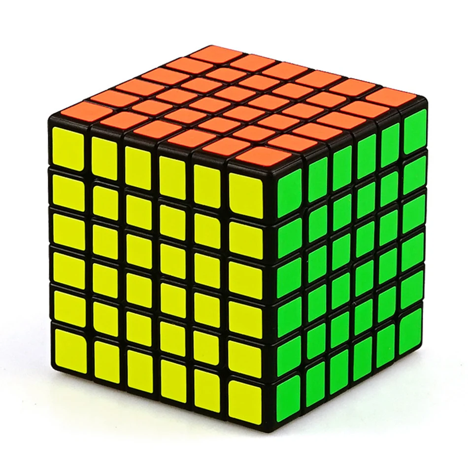 Волшебный скоростной куб Qiyi черная наклейка 6x6x6 7x7x7 магический 4x4 5x5 6x6 7x7