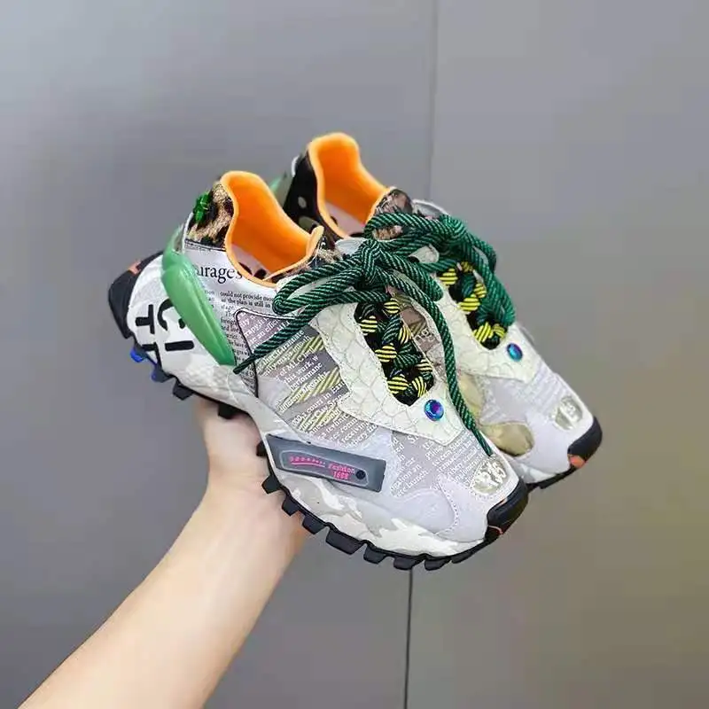 

Women Sneakers Shoes Casual Platform Shoes Fashion Breathable Thick Sole Tenis Baskets Femme 2020 High Top Chunky Sneakers Woman