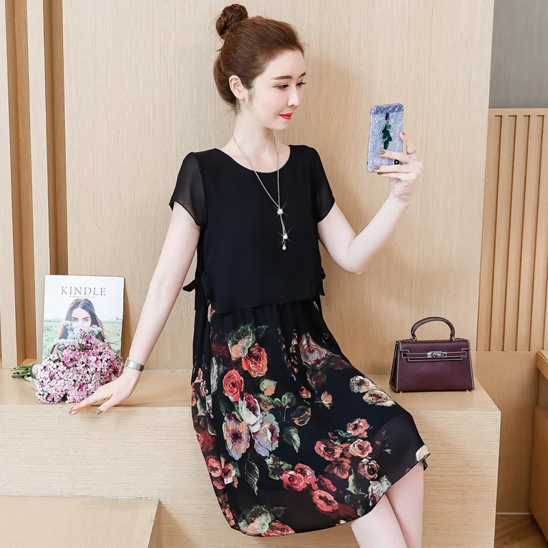 Женское шифоновое платье в стиле Харадзюку винтажная блузка с