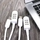 Внешний Удлинительный кабель-разветвитель, 3 порта usb-хаб, 5 В, для USB-устройств, высокоскоростной цифровой кабель для передачи данных