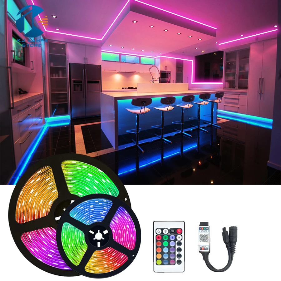 Цветная (RGB) Светодиодные ленты светильник USB 60 светодиодов/м 2835 SMD 5V RGB Цвет