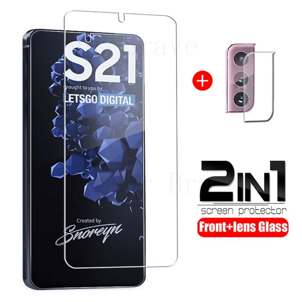 

2 в 1 Защитная пленка для экрана Samsung Galaxy S21 Plus S20 FE закаленное стекло для объектива камеры защитная пленка на Samsung S21 Plus стекло