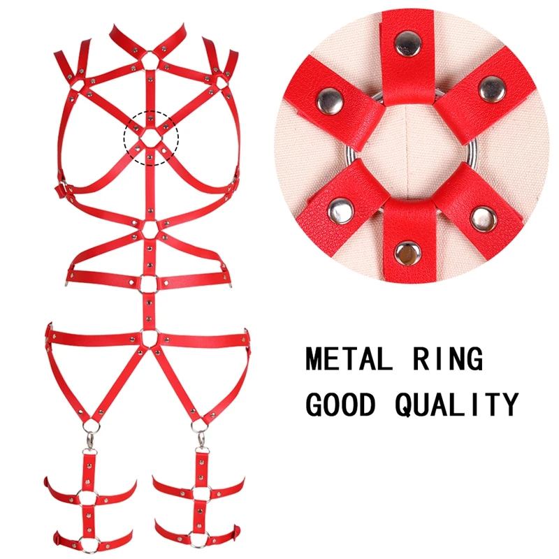 

Sword Belt Harness Leather Women's Underwear Set Garter Belt Adjust Waist To Leg Bondage Cage Bra Body Erotic Lingerie Sexy Lady