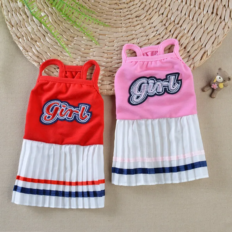 Милые милые платья для собак свадебные щенков Полосатая юбка хлопковая одежда