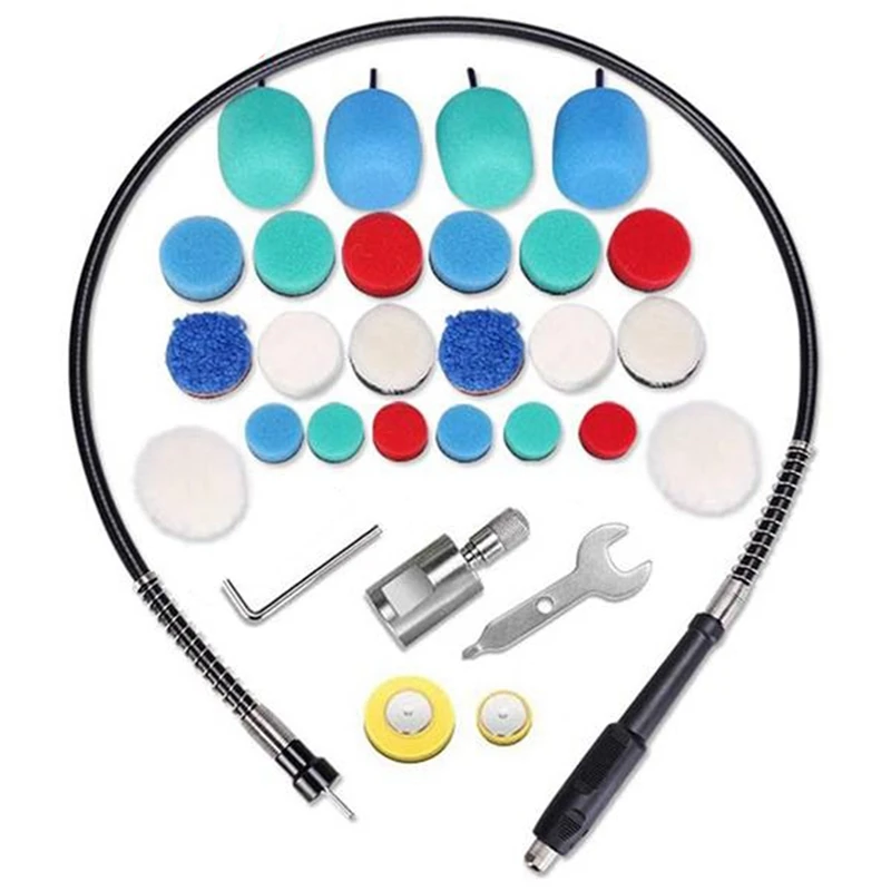 

1Set Detail Polisher Shaft Car Foam Drill Polishing Pad Kit with 5/8Inch&M14 Thread for Rotary Tool/Polishing Machine