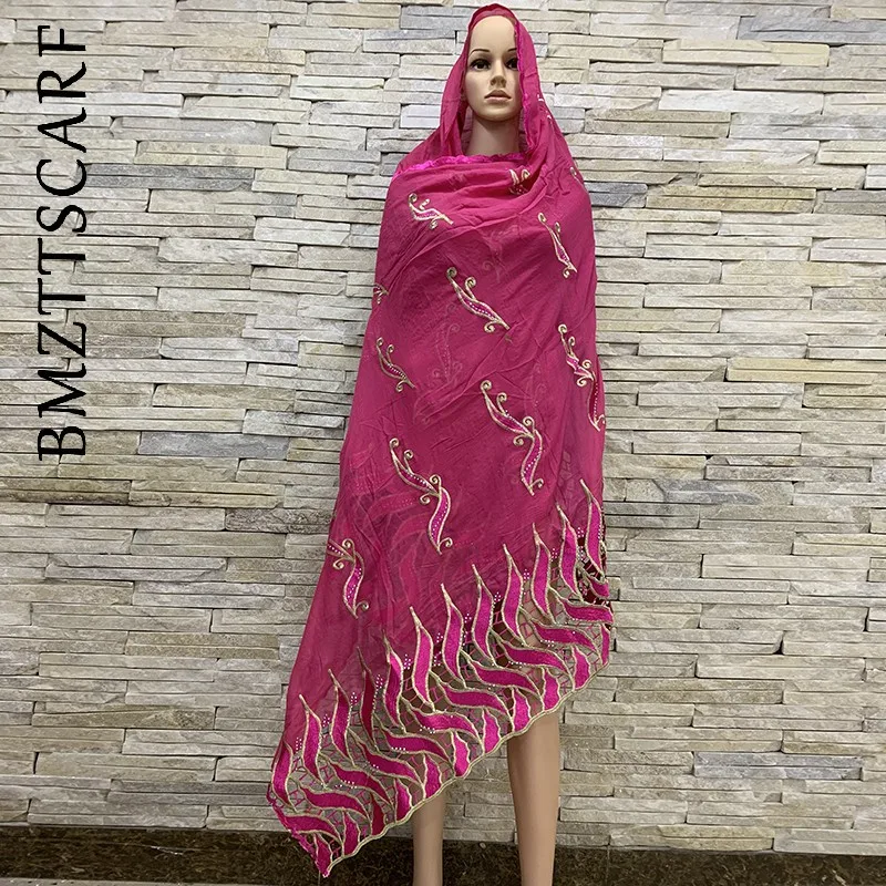 2019 African Women Scarf muslim embroidery cotton headscarf big scarf for Shawls Wraps BM626 |