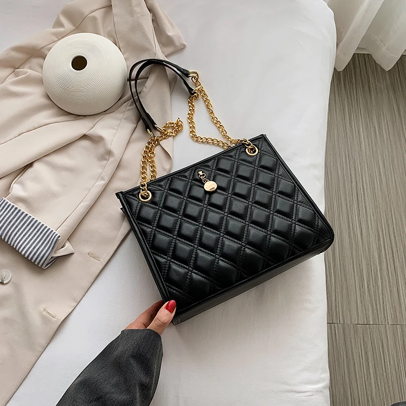 

Lingge Chain Bag Fashion Female Bag Lady Shopping Bag Casual Shoulder Bag New Female Bag Messenger Bag Mobile Phone Bag