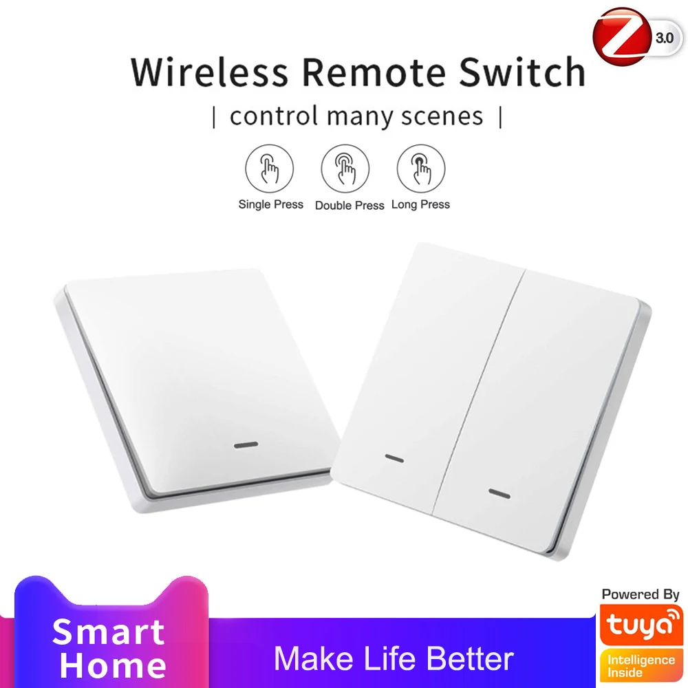 Беспроводной переключатель аккумулятора ZigBee 3 0 подключение tuya Hub шлюз для