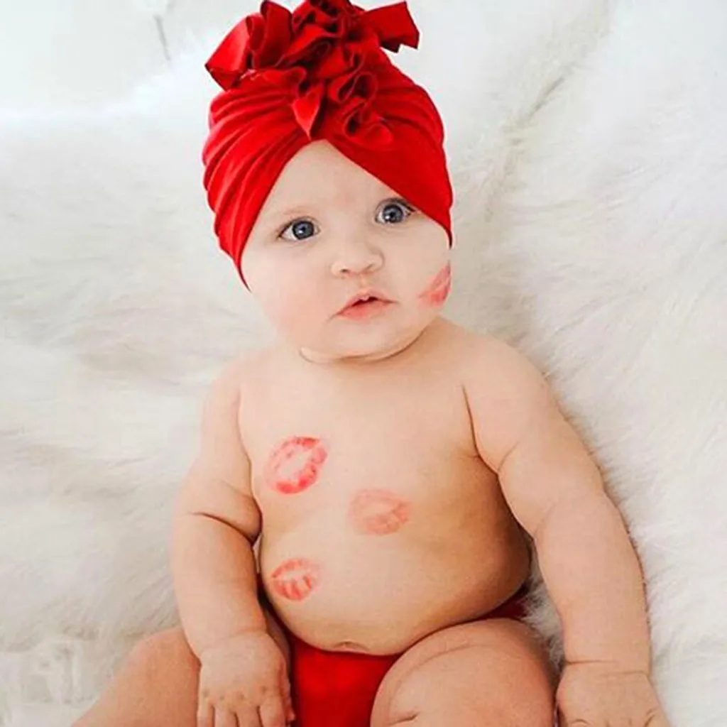 Baby Coton Hat Indian Girl Boys Fashion Hats Cute Solid color Keep Warm Winter baby boy clothes bonnet hiver fille | Детская одежда и