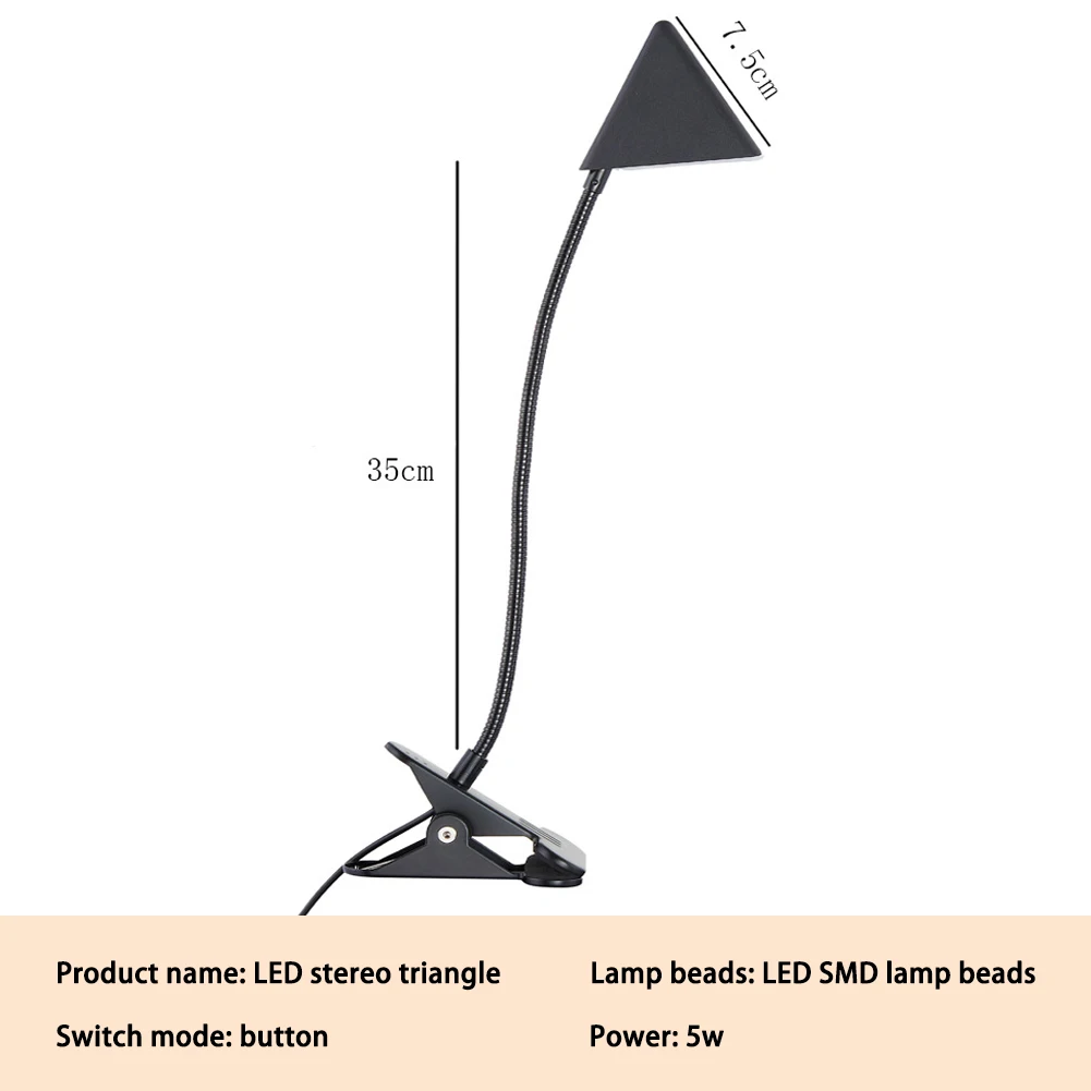 Светодиодный настольная лампа зажим с гибким поворотным кронштейном и зажимом