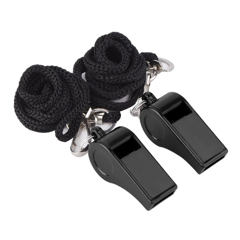 

2pcs Sports Training Whistles with Lanyard (Black)