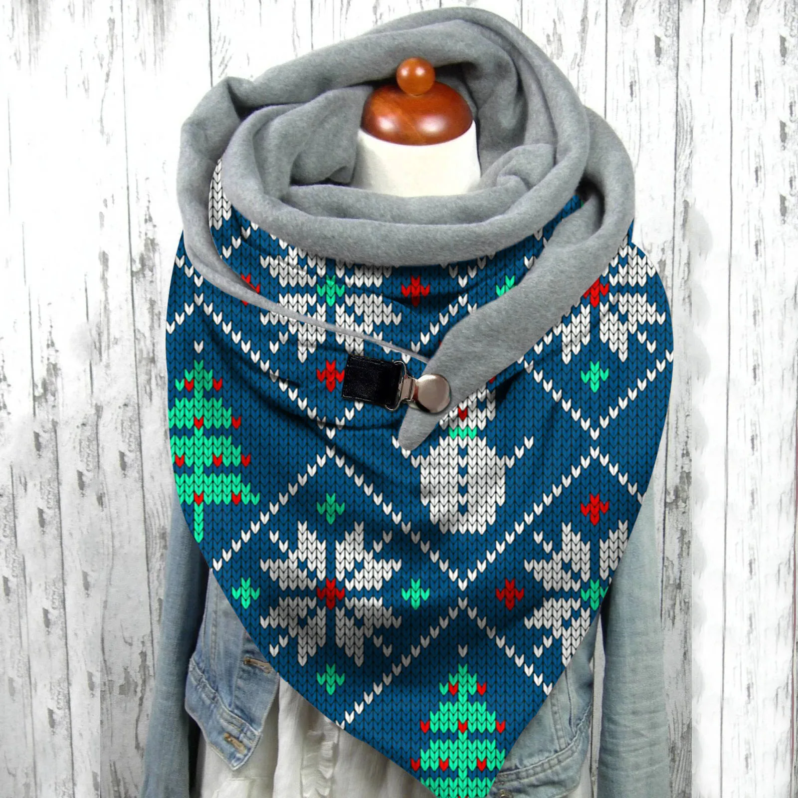 40 # рождественские Дизайнерские шарфы с пуговицами повседневные теплые