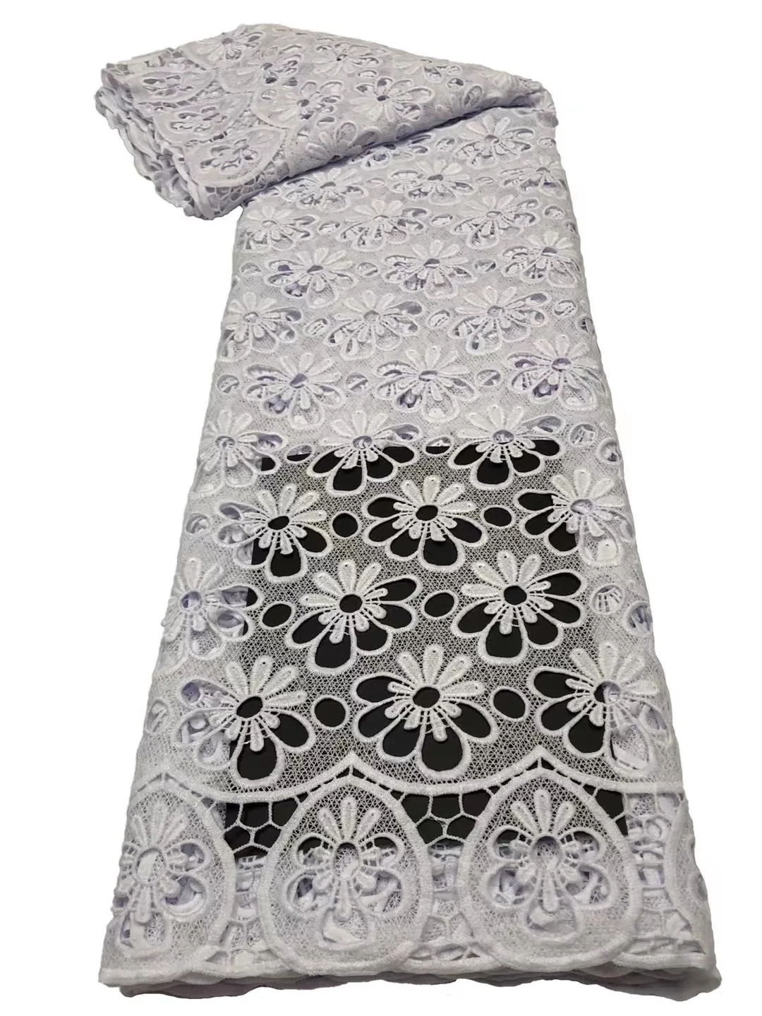 

Белый Африканский шнур, гипюровая кружевная ткань, качественный водорастворимый нигерийский Ткань для шитья свадебного платья