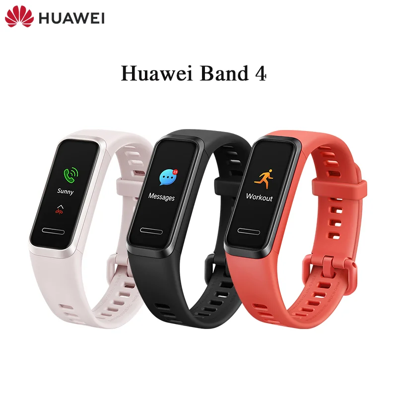 Оригинальный Смарт-браслет Huawei Band 4 с функцией измерения пульса и уровня