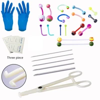 27pcslot acrylic nose ring stud belly piercing unit set kit tool earring professional nose piercing women body jewelry