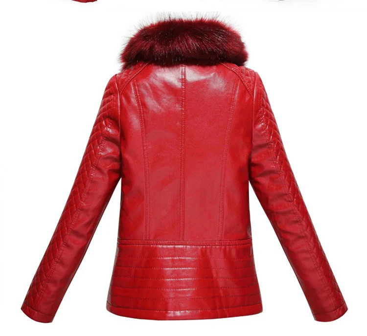 Женское пальто из искусственной кожи, черный, красный цвет, L-6XL, плюс размер, куртка из искусственной кожи, зимняя новая модная куртка для отдыха, теплое пальто из искусственной кожи, LR663