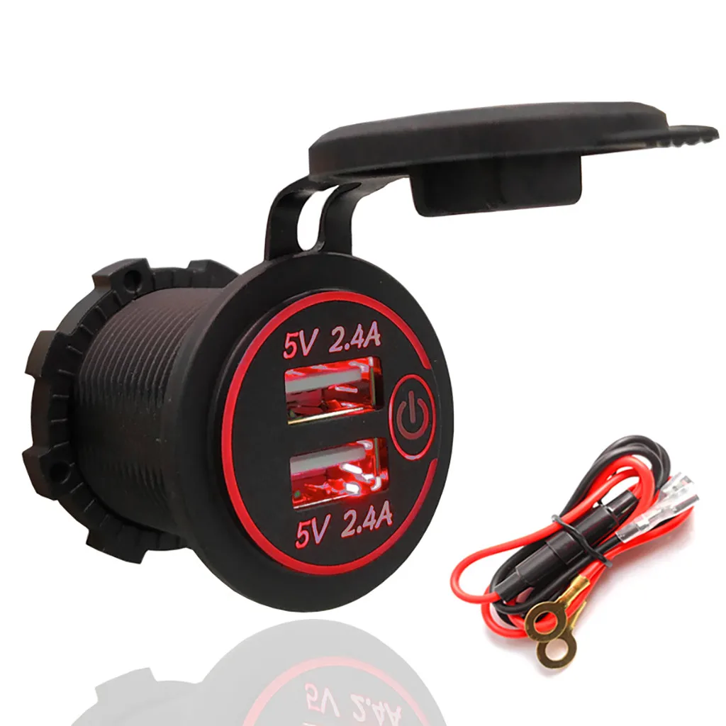 Розетка для автомобильного зарядного устройства 4 8a с двумя USB портами