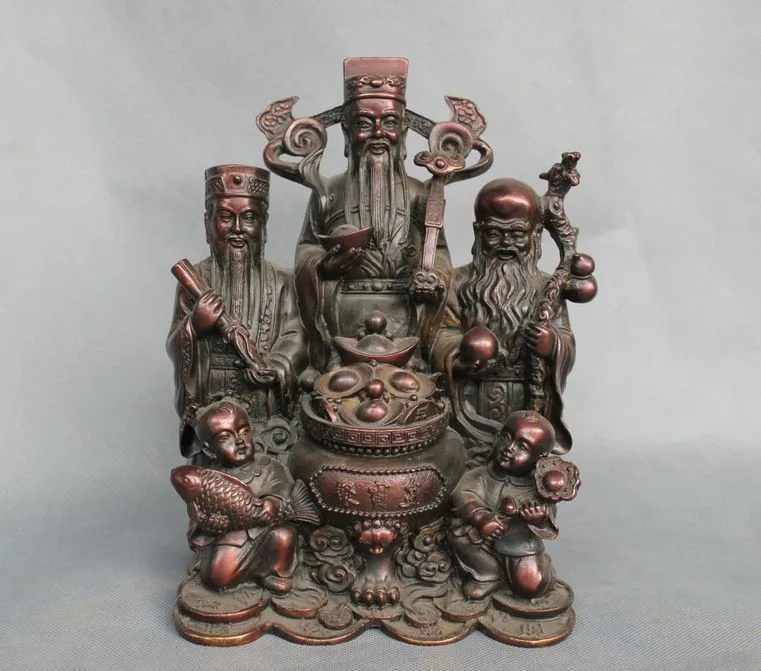

Bronze fulushou ornaments Samsung Gaozhao cornucopia fulushing longevity Buddha statue living room home accessories