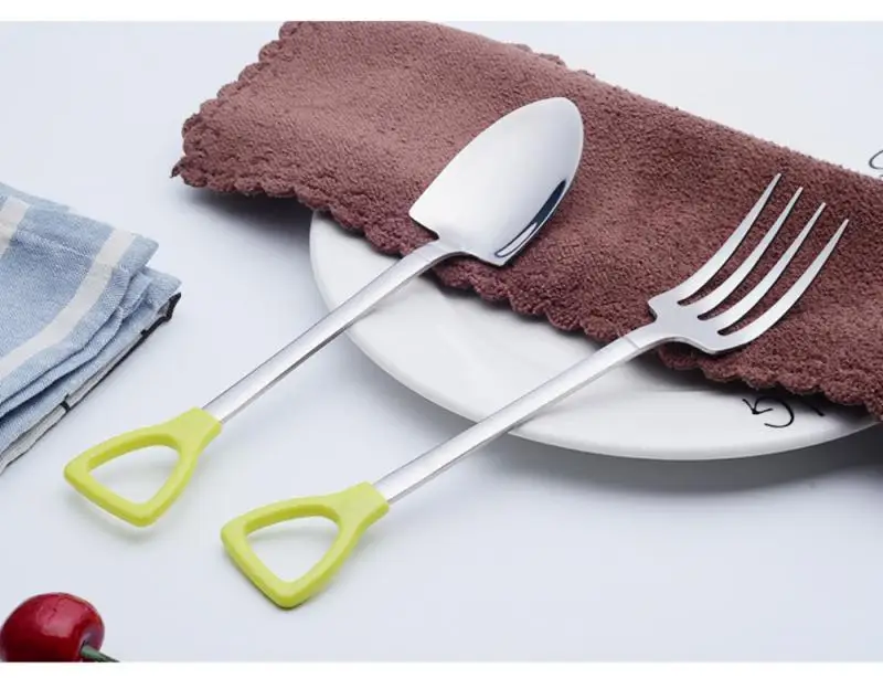 1 шт. креативная ложки лопатки мини-вилка металлическая кофейная фруктовые