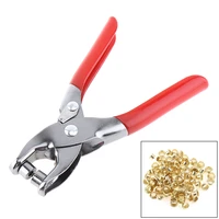 6 inch eyelet rivet pliers leather belt hole punch plier hand tool with lock catch and 100 rivet