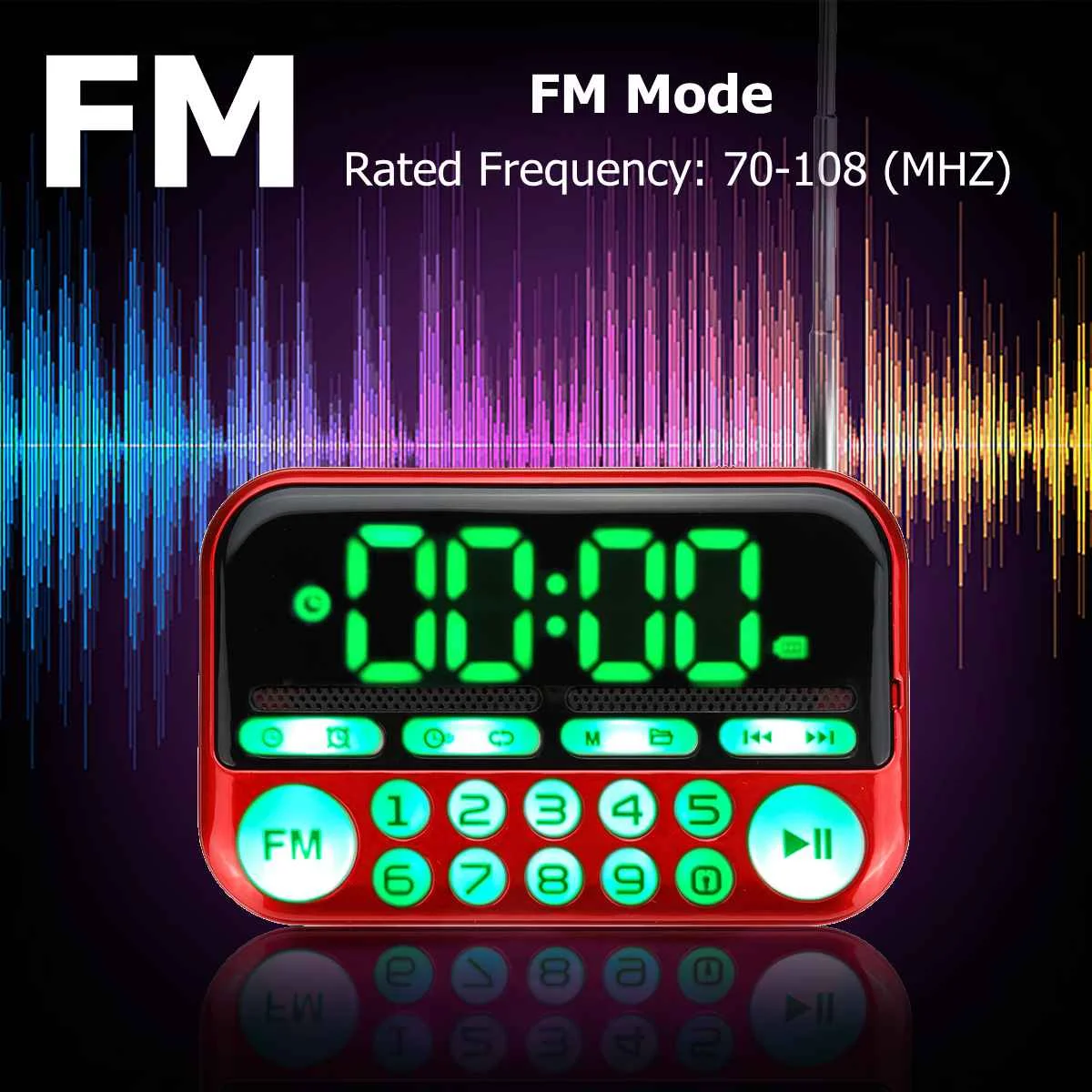 Дизайн LEORY Портативный цифровой дисплей fm-радио TF карта USB MP3 музыкальный плеер часы Будильник радио динамик
