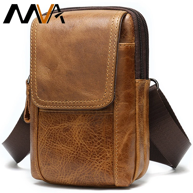 Мужская сумка MVA из натуральной кожи мужская через плечо мужские сумки