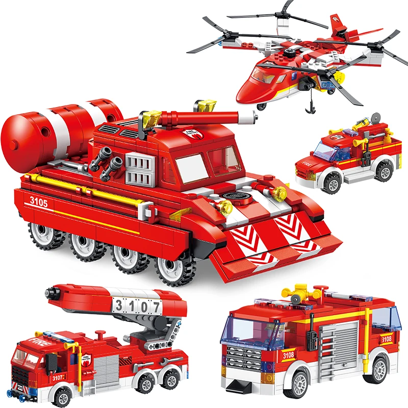 389 шт пожарный самолет строительные блоки городской полиции Спрей Вода