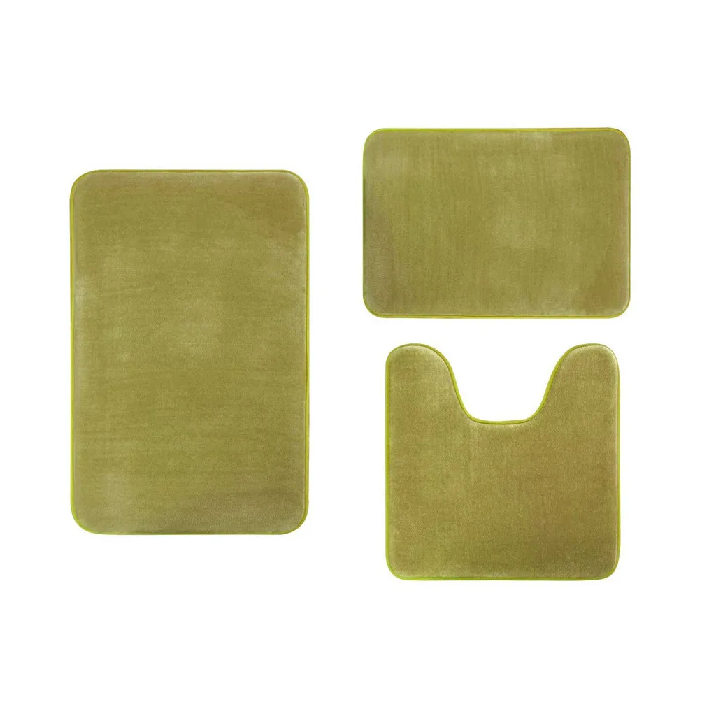 3 шт./компл. Нескользящие всасывания Коралловое бархатное банное коврик Ванная