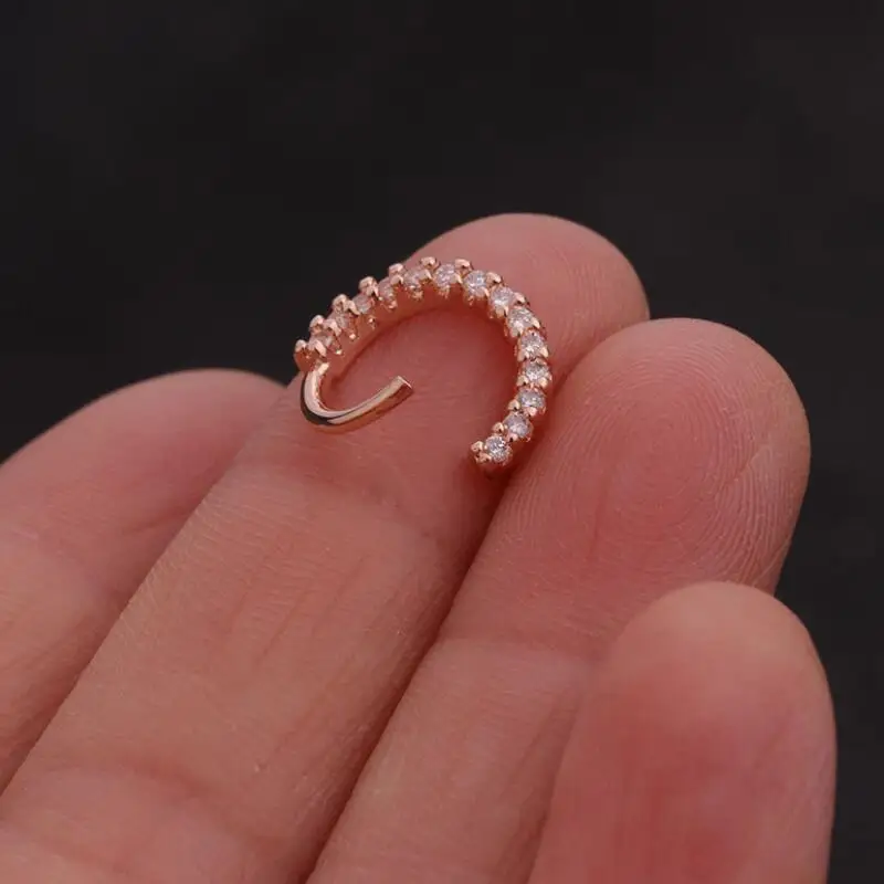 Серьга-обруч Daith с фианитом для пирсинга ювелирное изделие прокола хрящевой
