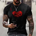 Мужская Повседневная Свободная футболка с буквами в форме сердца, новая модная 3D футболка в стиле хип-хоп, уличная футболка в стиле Харадзюку, 2021