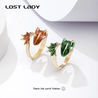 lost lady fashion ultra cute little dragon rings gothic adjustable opened rings for women girls jewelry charm accessories gift