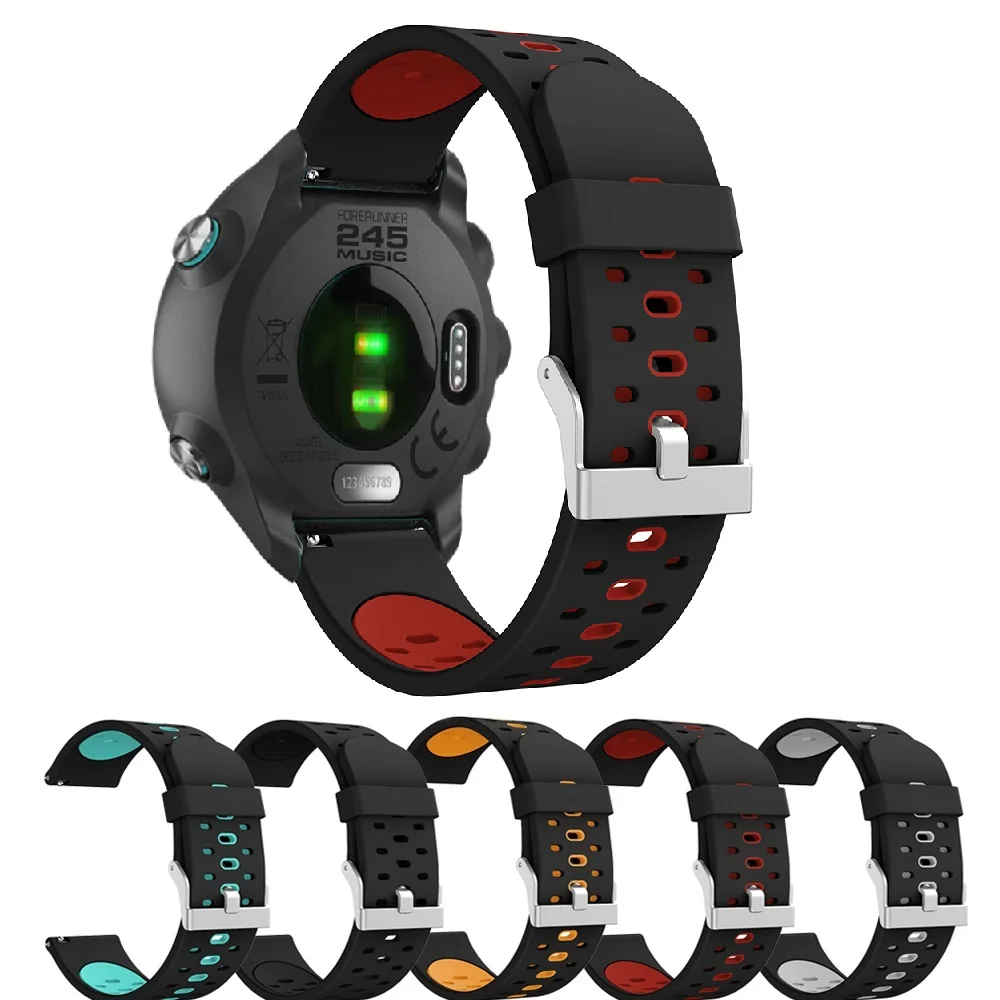 Силиконовый ремешок для наручных часов браслет смарт-часов Garmin 245 245M 645