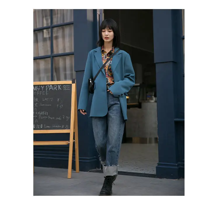 

Korean Style Blazer Men's Fashion Solid Color Business Casual Suit Jacket Men Streetwear Wild Loose Dress Jackets Mens M-2XL