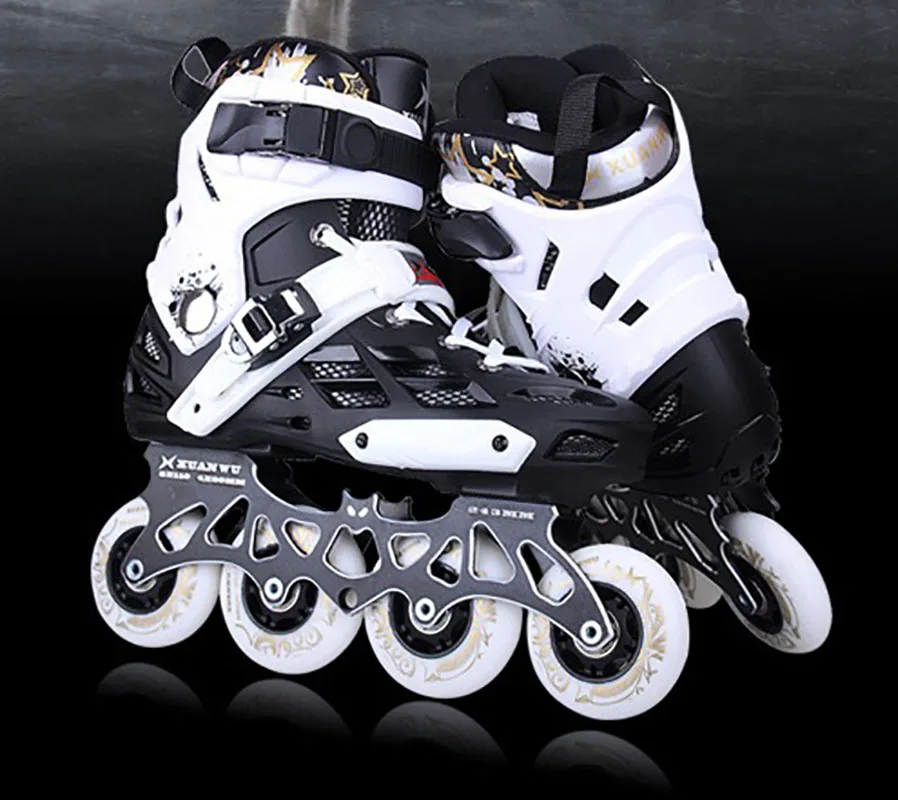 Men Women Inline Skate Colorful Flash Wheel Adjustable Speed Skates Fashion Outdoor Sport Fitness Entertainment Shoes 1 Pair