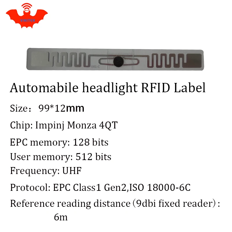 UHF rfid наклейка для автомобильных фар EPC Gen2 6C 915m 868m 860 960M 100 шт. Бесплатная доставка
