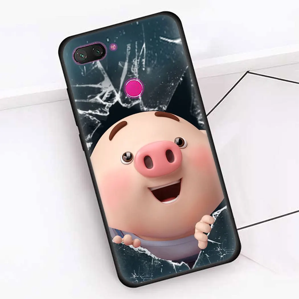 Soft silicone Cover for Redmi 6 K20 Pro 5 Plus 6A 5A 4A 7 7A 8A S2 Go Black Phone Case Cute Pig | Мобильные телефоны и