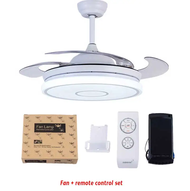 Fan with RC 1 Потолочный вентилятор для очистки воздуха с отрицательным ионом, вентилятор для очистки воздуха с лампой, невидимый потолочный вентилятор, лампа - Цвет лезвия: Fan with RC 1